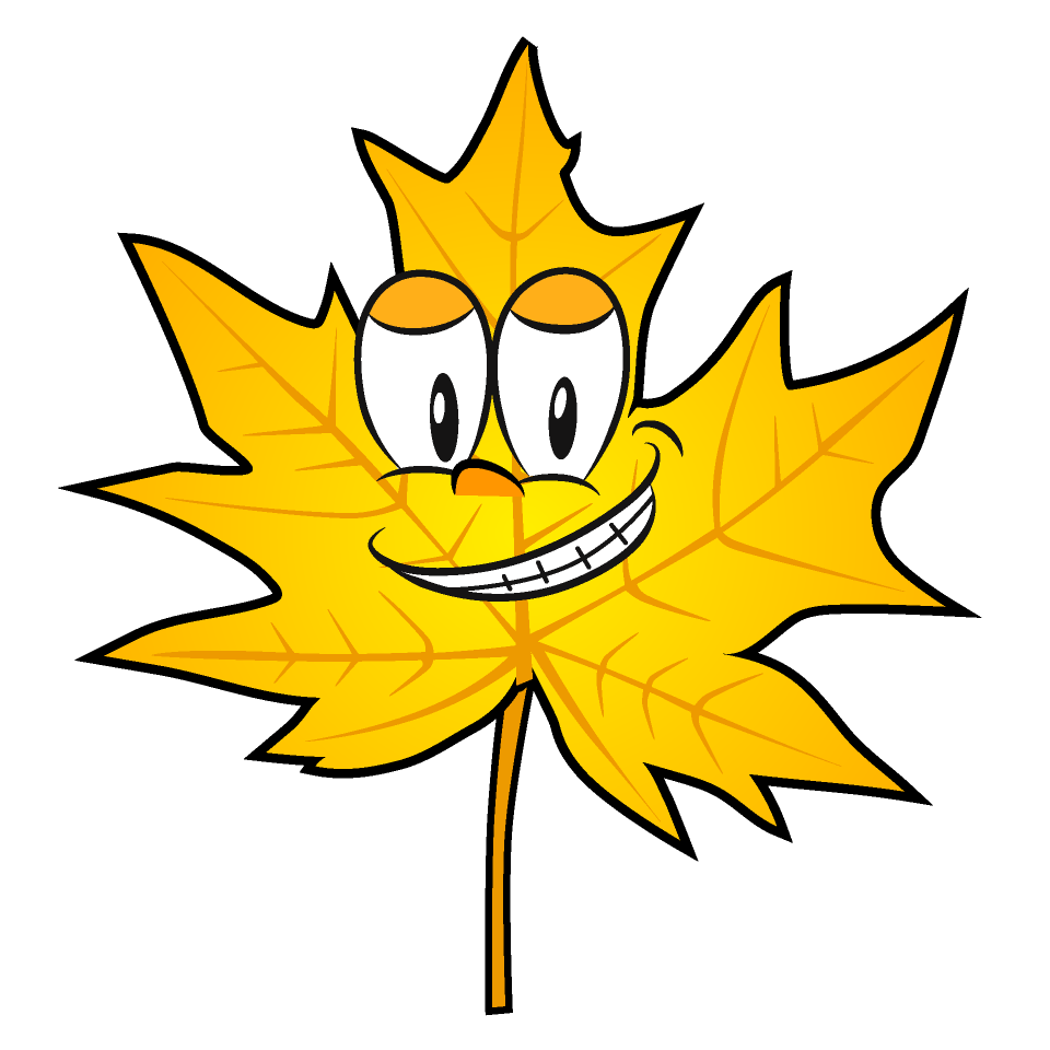 Hoja de Otoño Amarilla Sonriendo