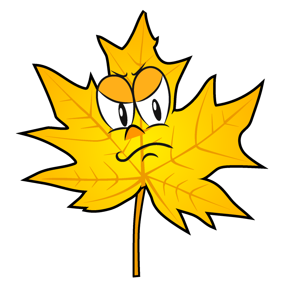 Hoja de Otoño Amarilla Enojado