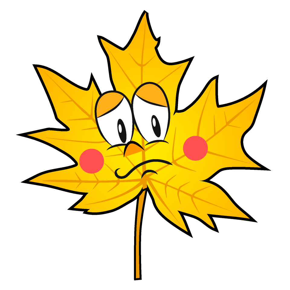 Hoja de Otoño Amarilla Pensando