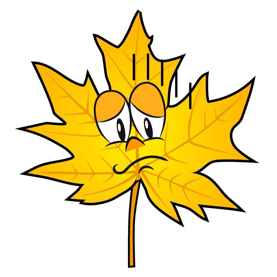 Hoja de Otoño Amarilla Deprimido