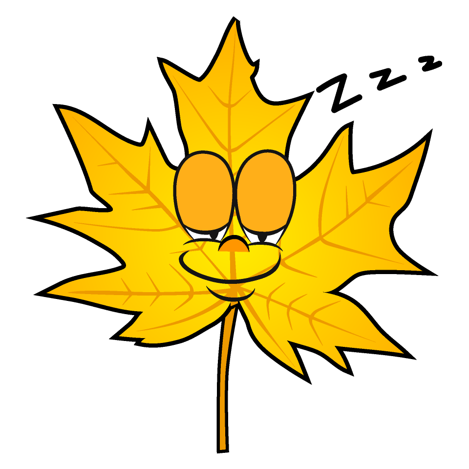 Hoja de Otoño Amarilla Dormido