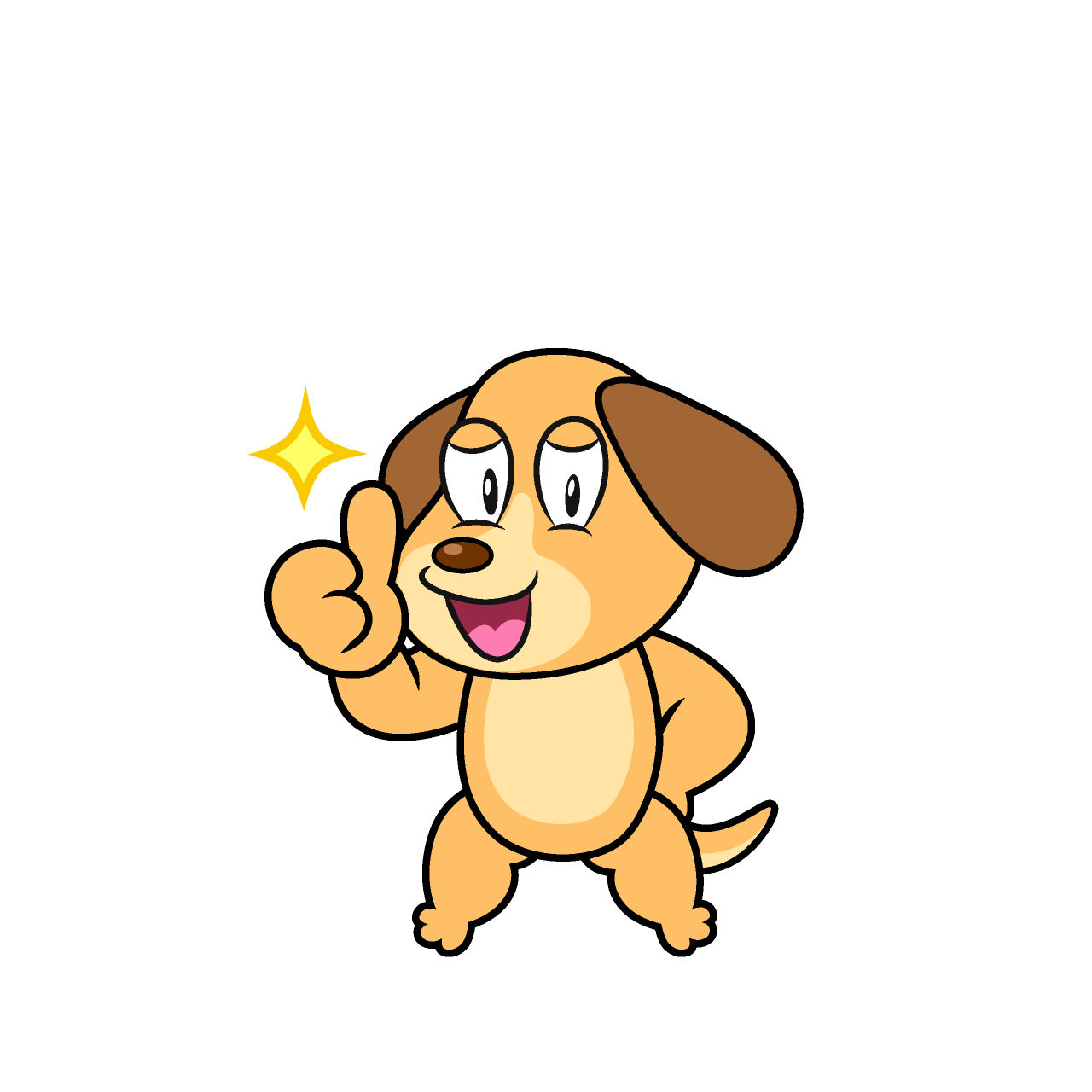 Perro con Pulgares Arriba
