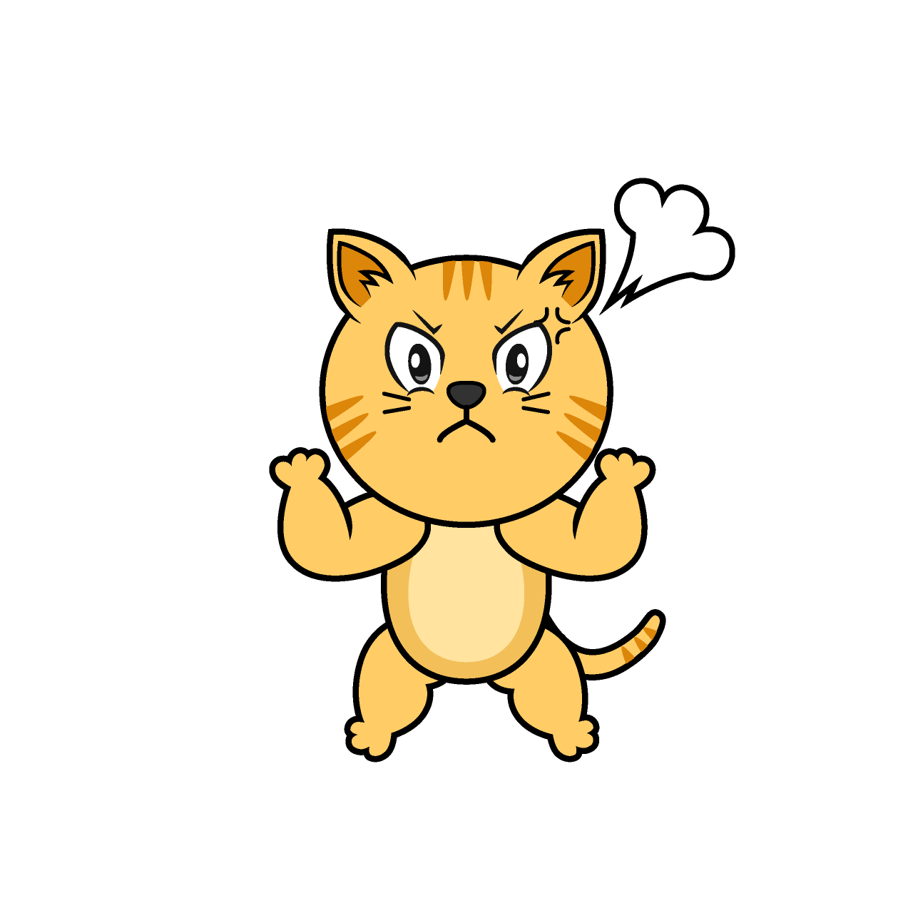 Gato Atigrado Enojado