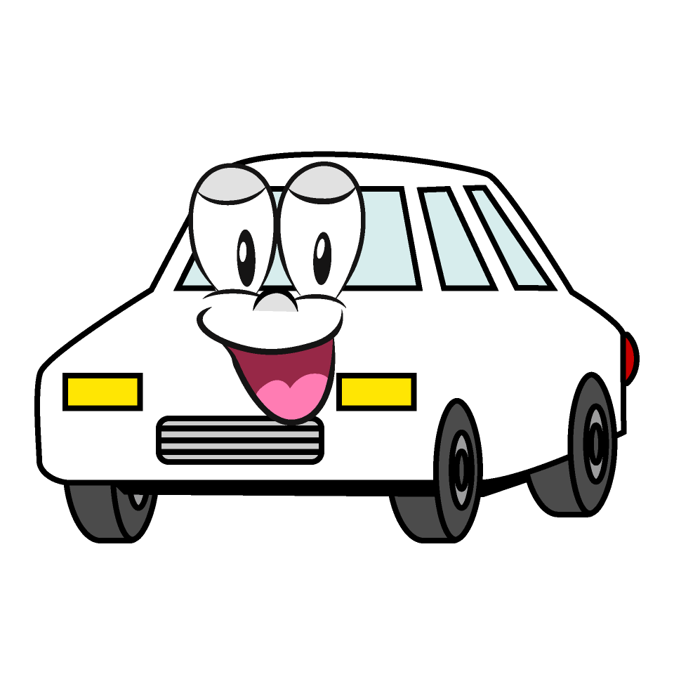 Smiling White Car