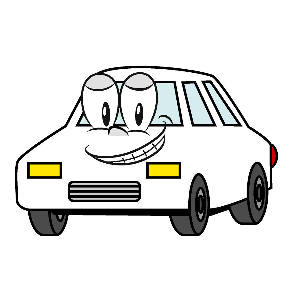 Grinning White Car