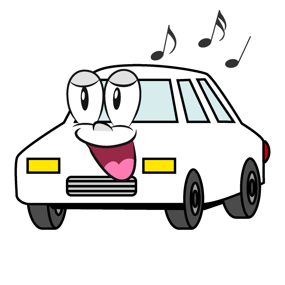 Singing White Car
