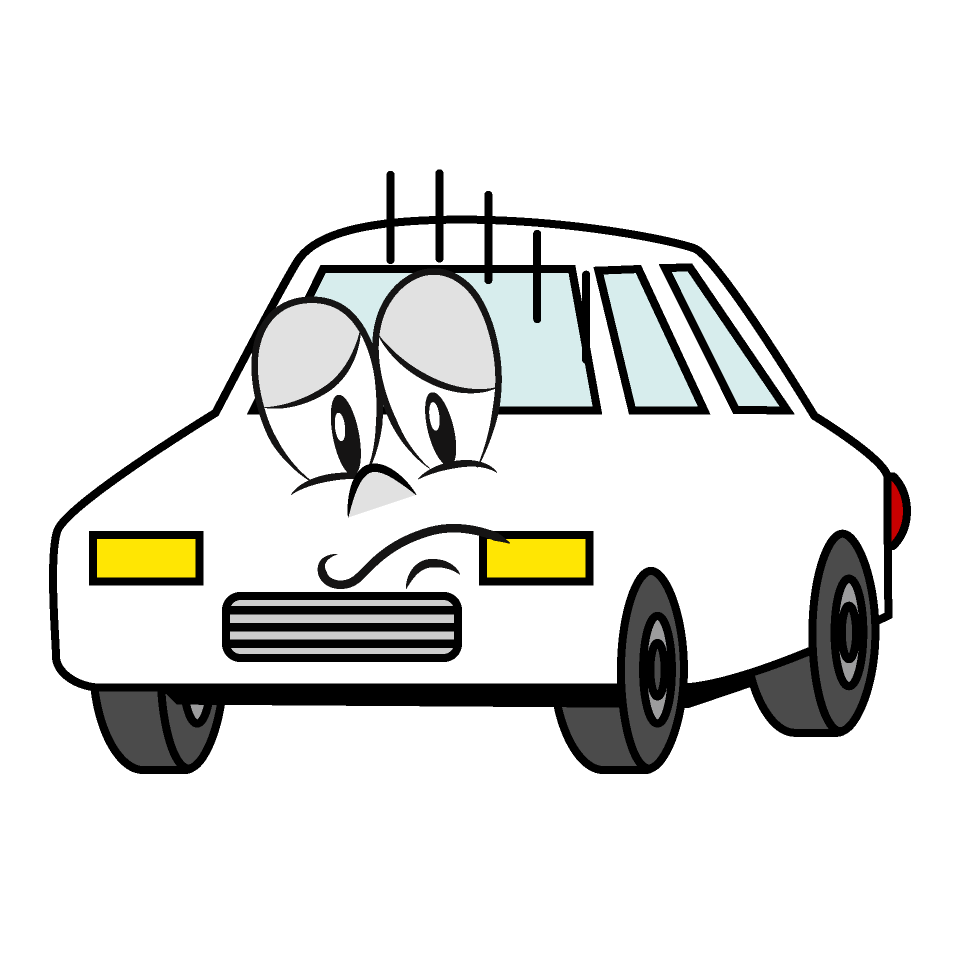 Depressed White Car