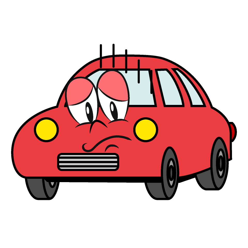 Depressed Red Car