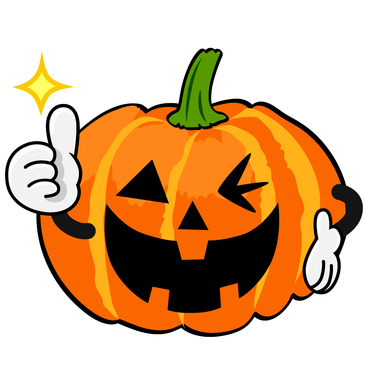 Thumbs up Halloween Pumpkin
