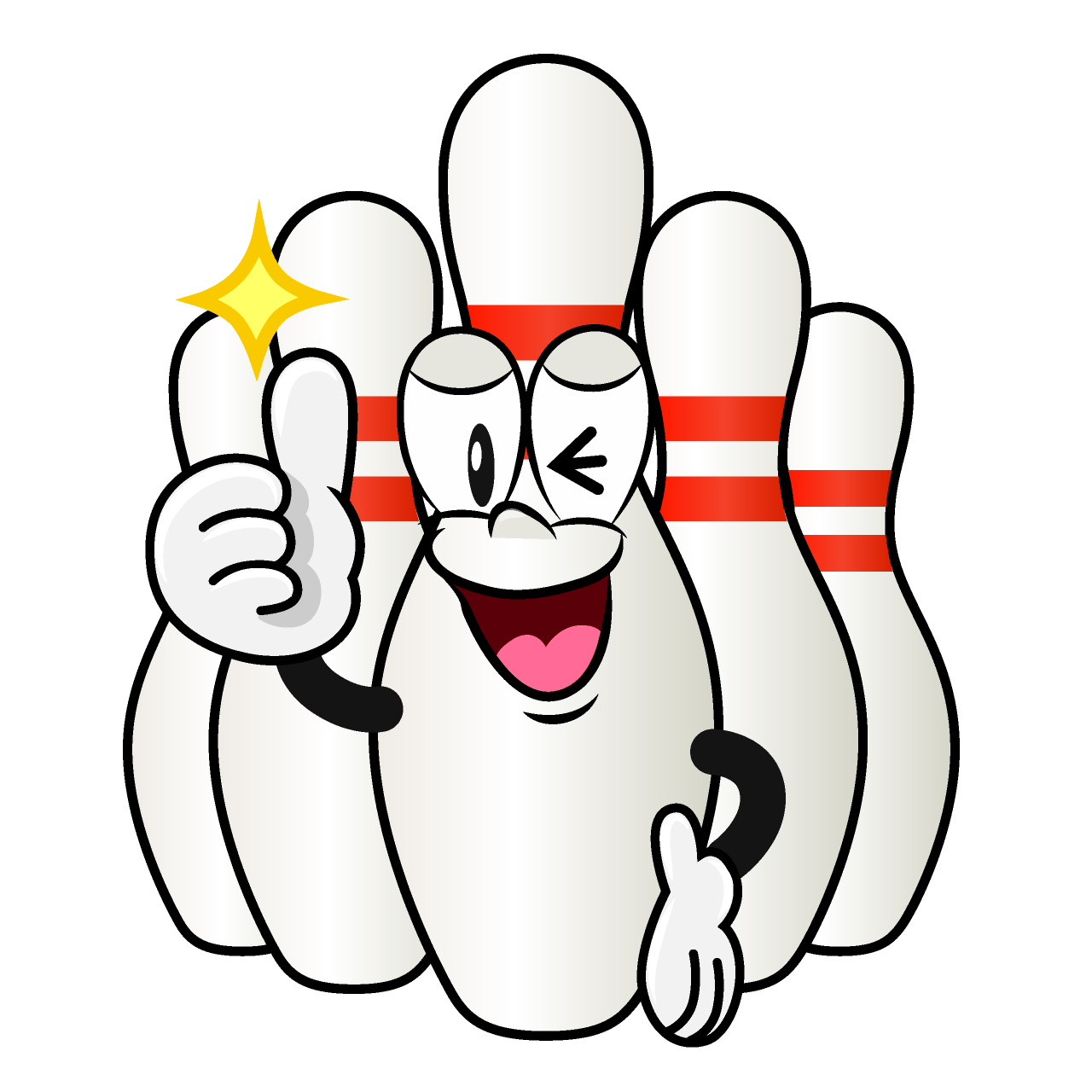Thumbs up Bowling Pin