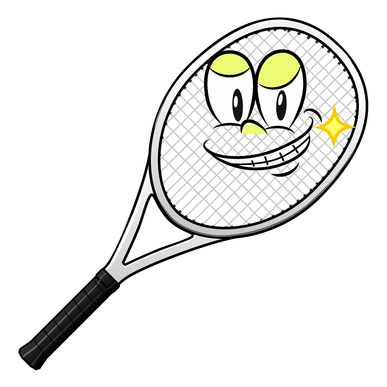 Grinning Tennis Racket
