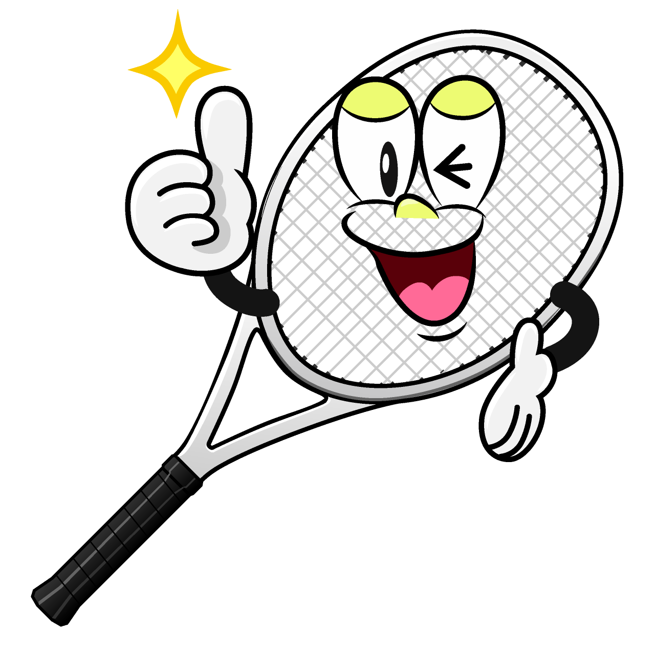 Thumbs up Tennis Racket