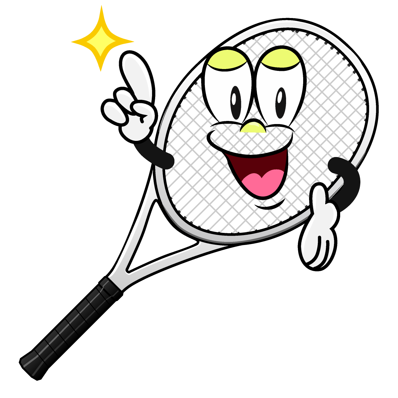 Posing Tennis Racket