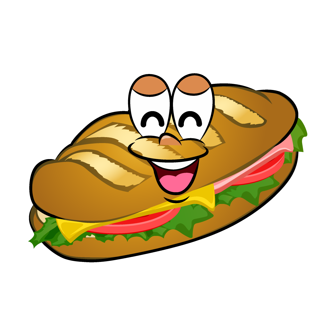 Smiling Baguette Sandwich