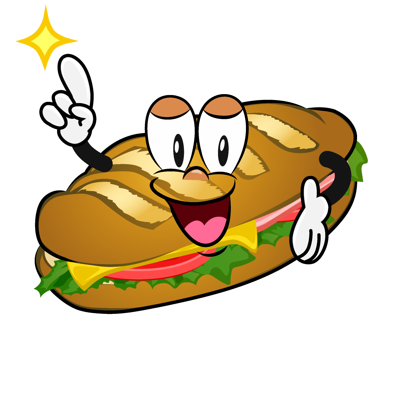 Posing Baguette Sandwich