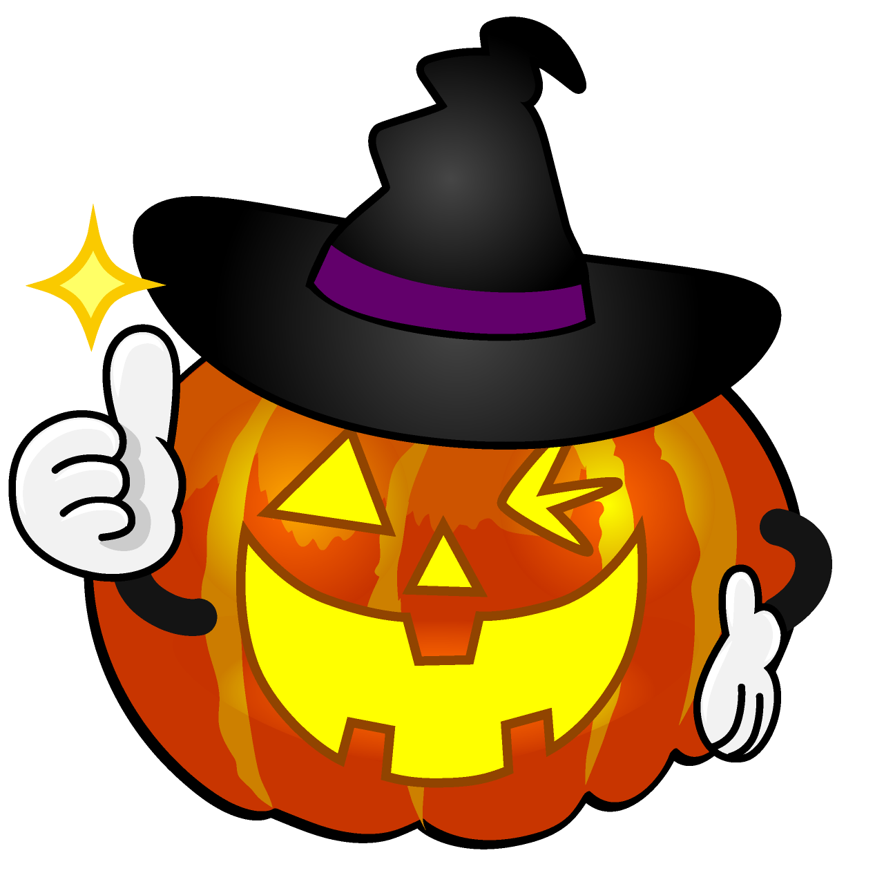 Thumbs up Witch Pumpkin