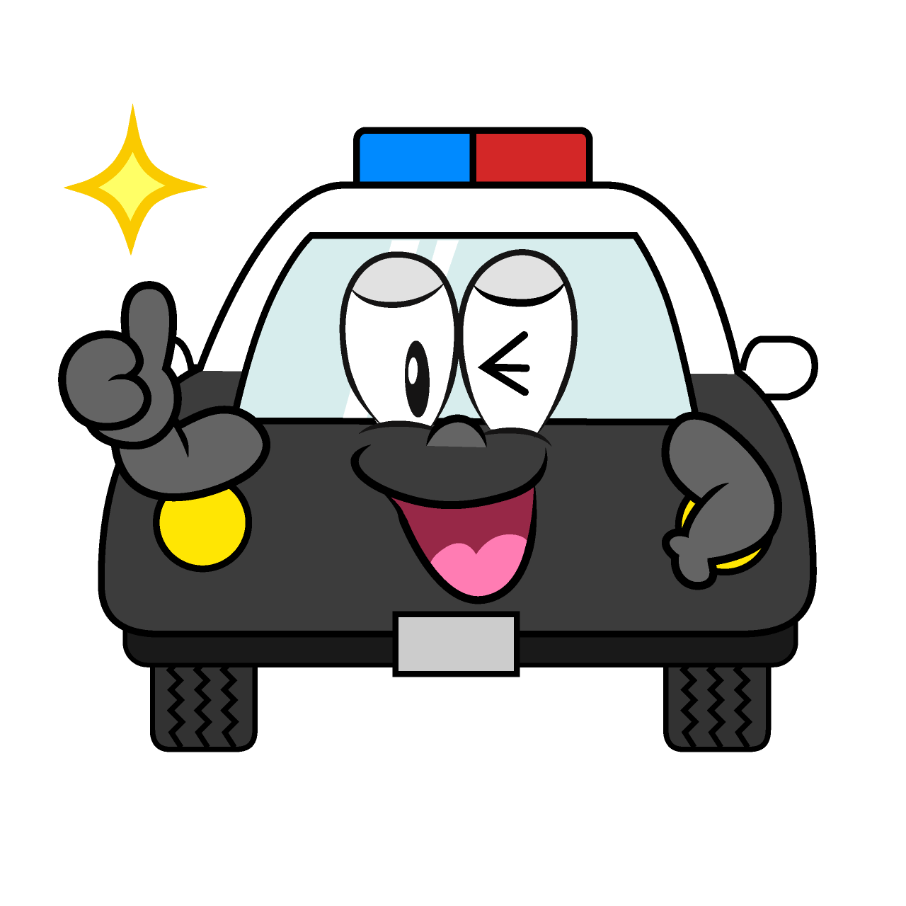 Thumbs up Police Car