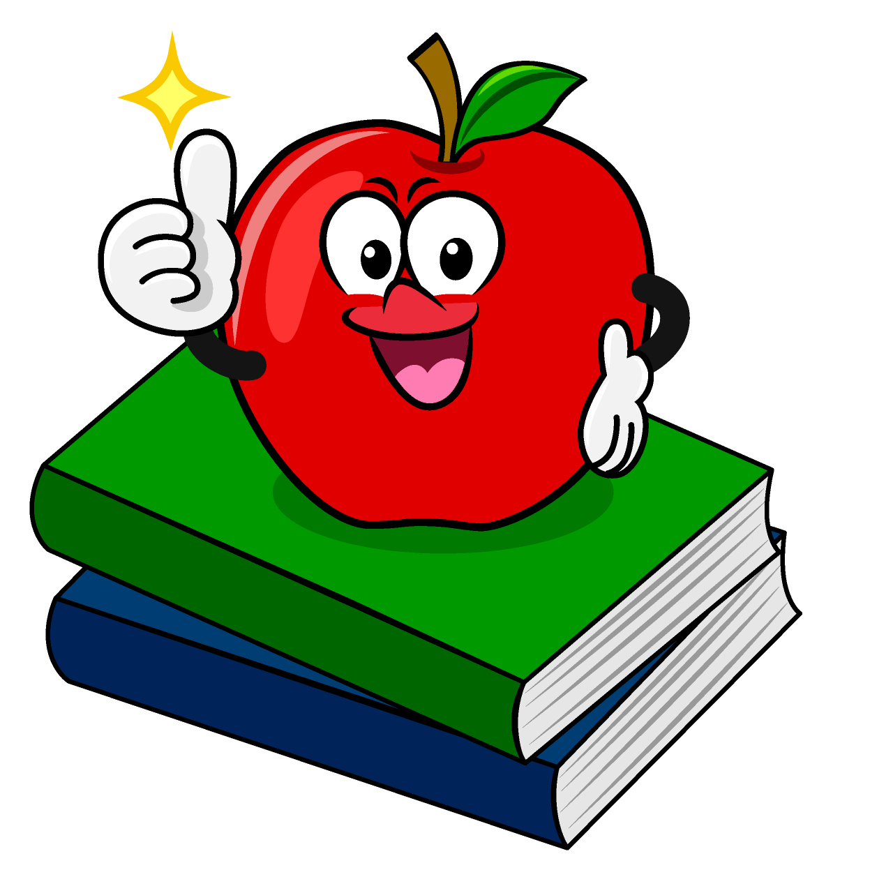 Thumbs up Apple and Book