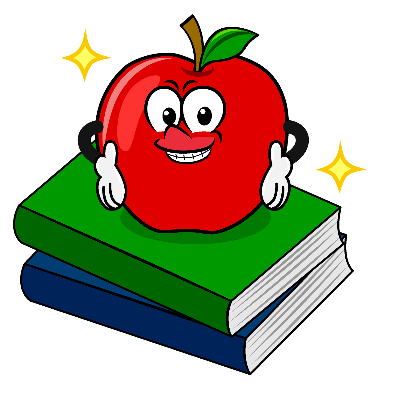 Glitter Apple and Book