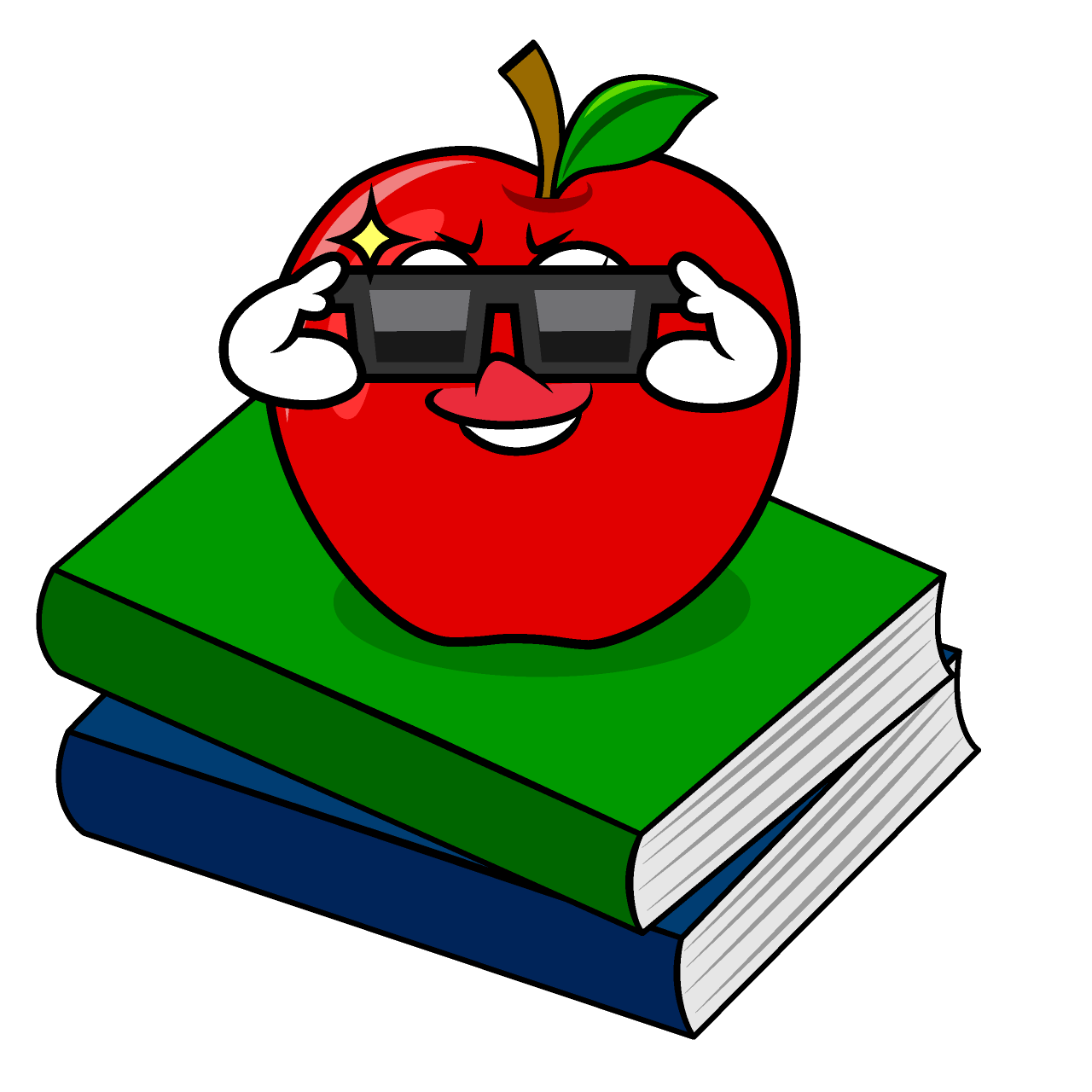 Cool Apple and Book