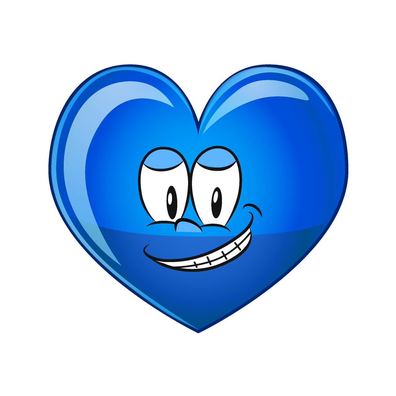Grinning Blue Heart