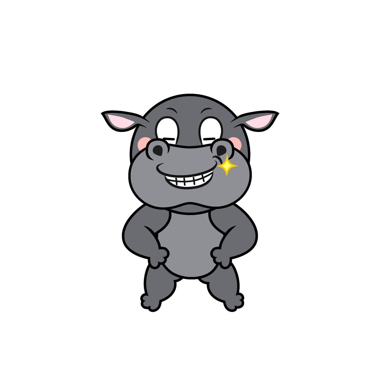 Hipopótamo Sonriendo
