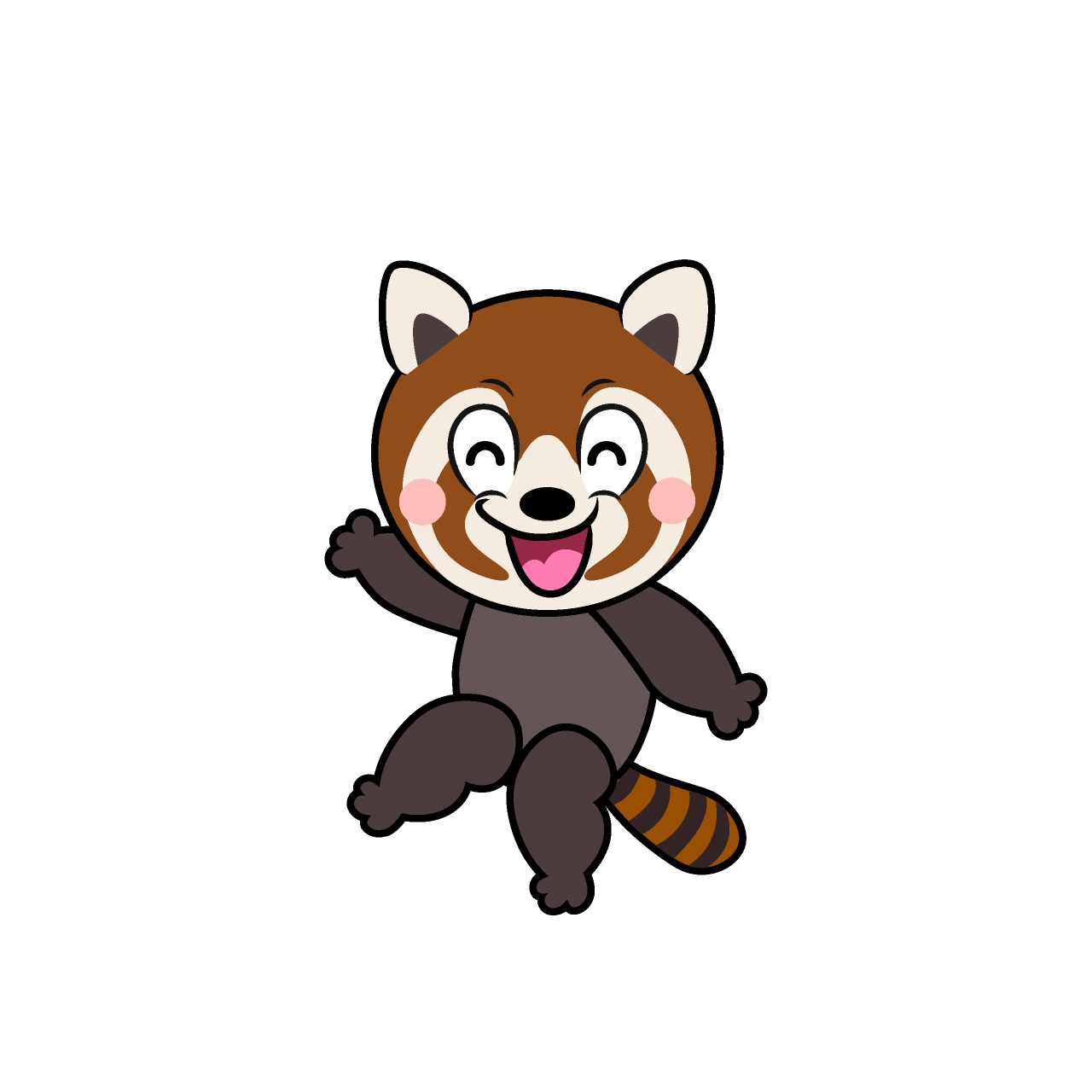 Panda Rojo Sonriente