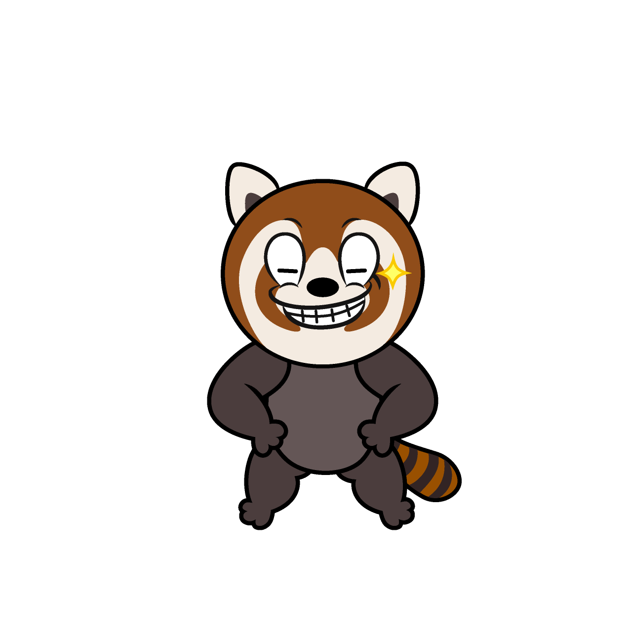 Panda Rojo Sonriendo
