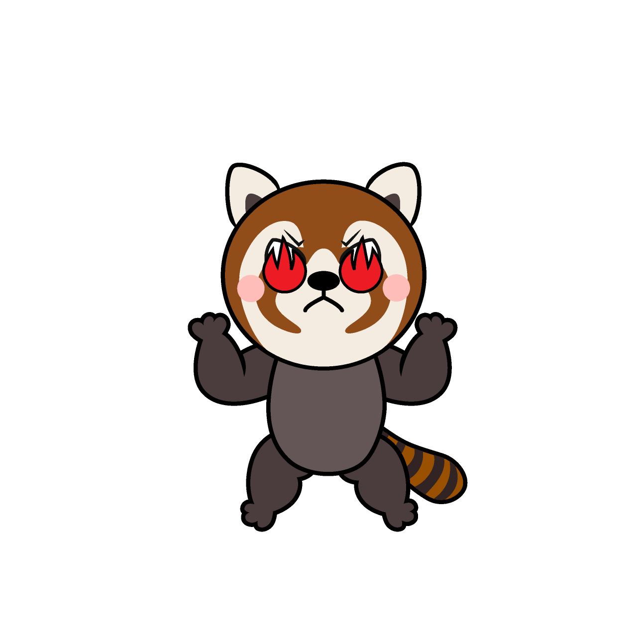 Panda Rojo Entusiasmo