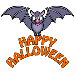 Bat with Happy Halloween