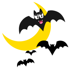 Bats and Crescent Moon
