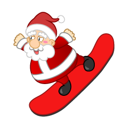 Santa on Snowboard