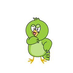 Grinning Green Bird