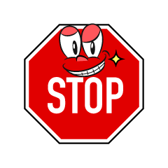 Grinning Stop Sign