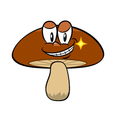 Grinning Brown Mushroom