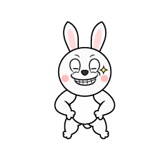 Grinning White Rabbit