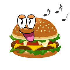 Free Speaking Burger Cartoon Image｜Charatoon