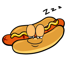 Sleeping Hot Dog