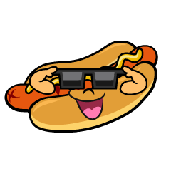 Hot Dog with Sunglasses