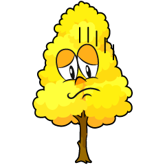 Árbol de Otoño Amarillo Deprimido