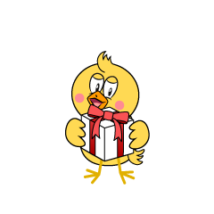 Chick with Present