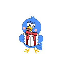 Blue Bird with Present