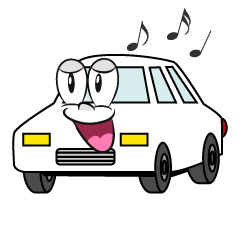 Singing White Car
