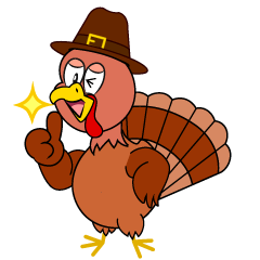 Thumbs up Thanksgiving Turkey