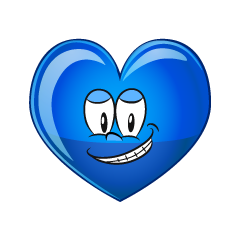 Grinning Blue Heart